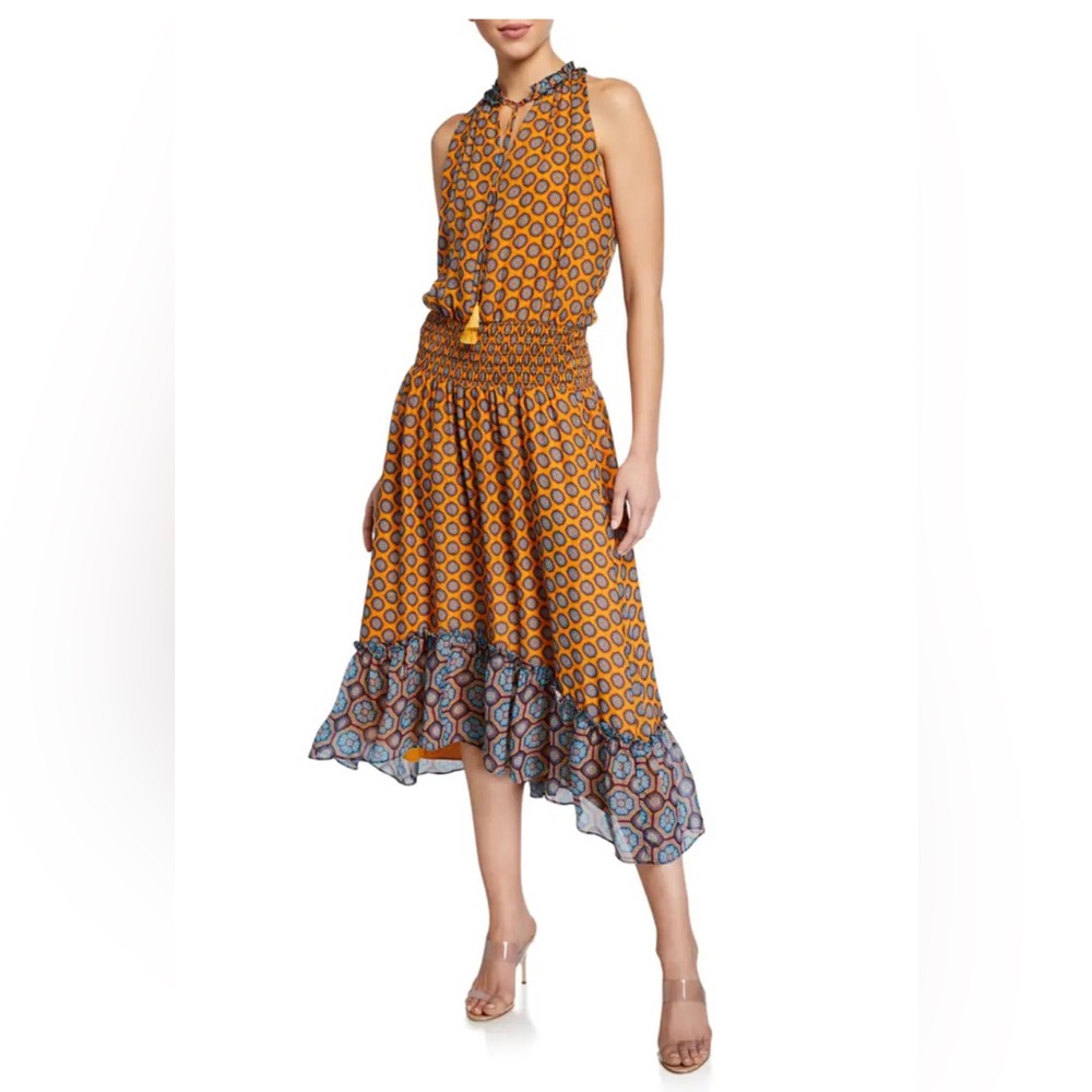 Ramy Brook "Keren" dress in buttercup foulard print